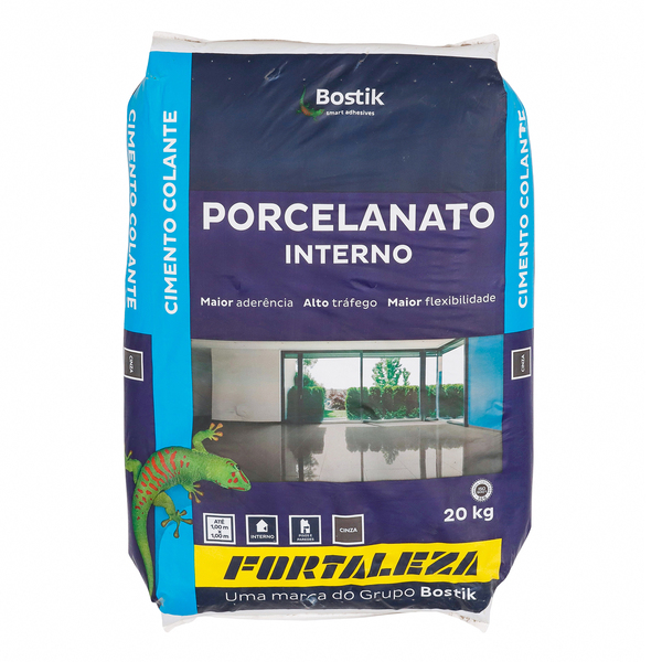 Argamassa Porcelanato Interno Cinza 20kg Fortaleza