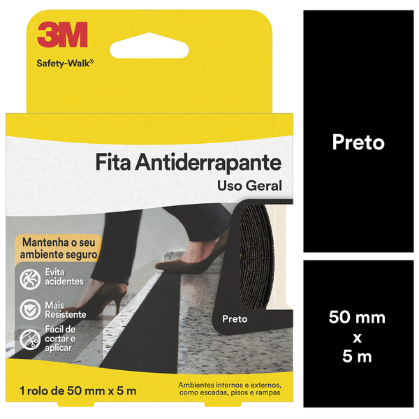 Fita Antiderrapante Preto 50mmx5m Safety Walk 3M