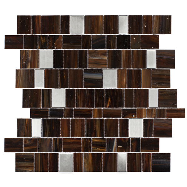 Pastilha Caravaggio CR1573 Marrom 26,5x31cm Glass Mosaic