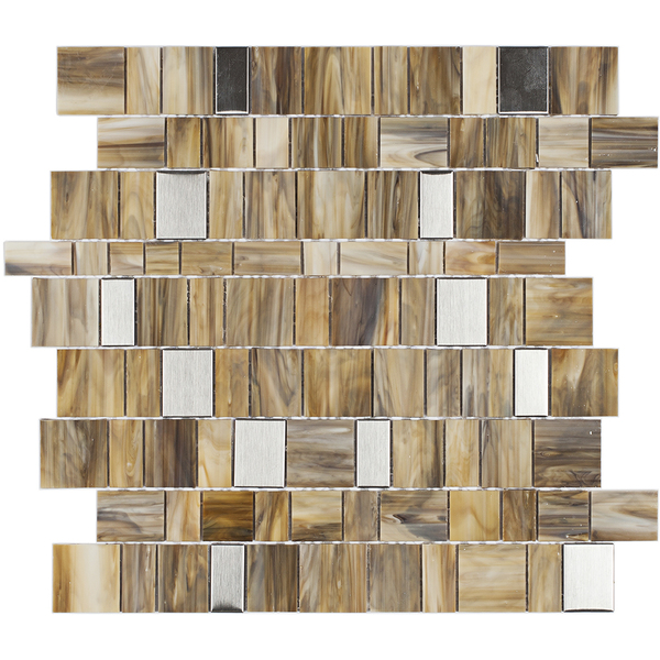 Pastilha Caravaggio CR1575 Caramelo 26,5x31cm Glass Mosaic