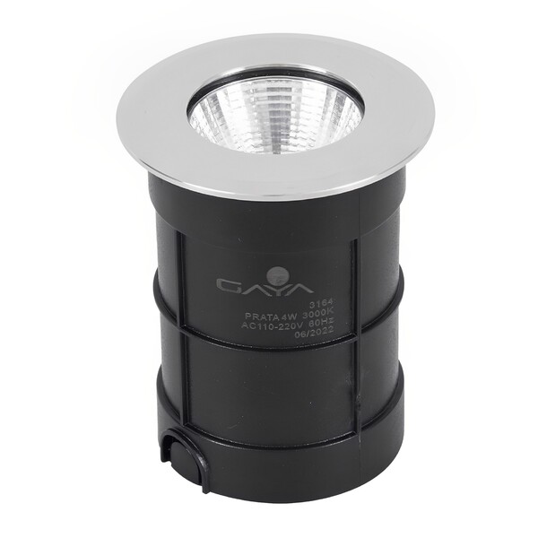 Balizador LED de Chão Cob Preto 4W Luz Branca Bivolt Gaya