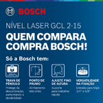 Nível a Laser Bosch Vermelho 15m GCL 2-15