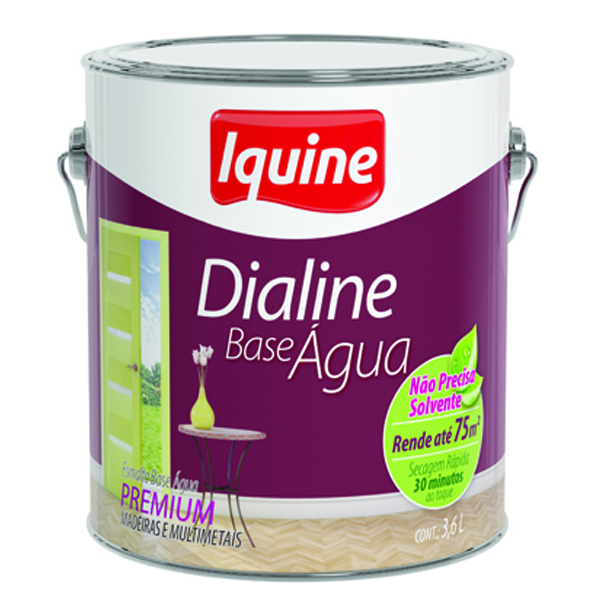 Esmalte Dialine Base de Água Brilhante Branco Neve 3,6L