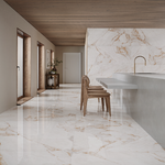 Porcelanato Marmorizado Polido 120x120cm Marmo Gold